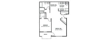 a floor plan of a house with a combination of bedrooms and baths