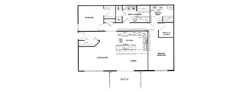 a floor plan of a house with bedrooms and a living room