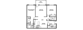 floor plan of the second floor of a house with bedrooms and baths