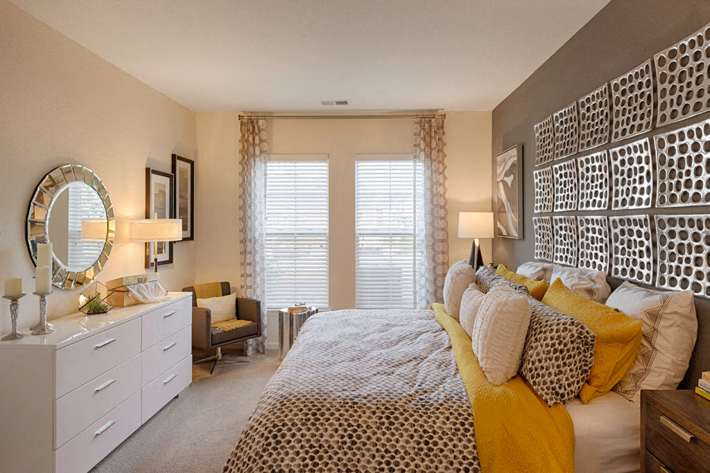 Bedroom with windows