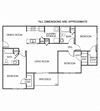 3 bedroom apartment; Yorktown apartments 3A Floor Plan