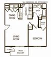 Belmont at Providence- 1 bedroom apartment The Callaway (modified ADA floor plan)