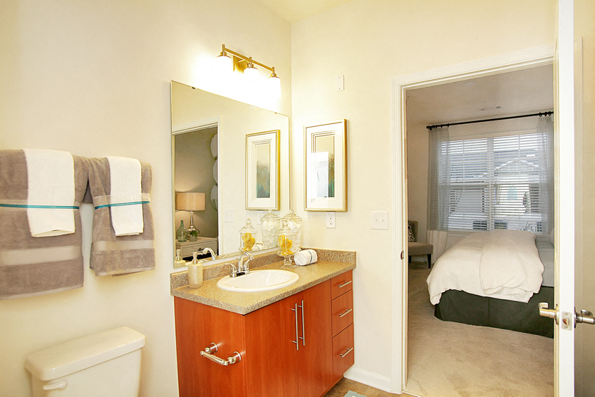 Bathroom with sink, toilet, shower and tub