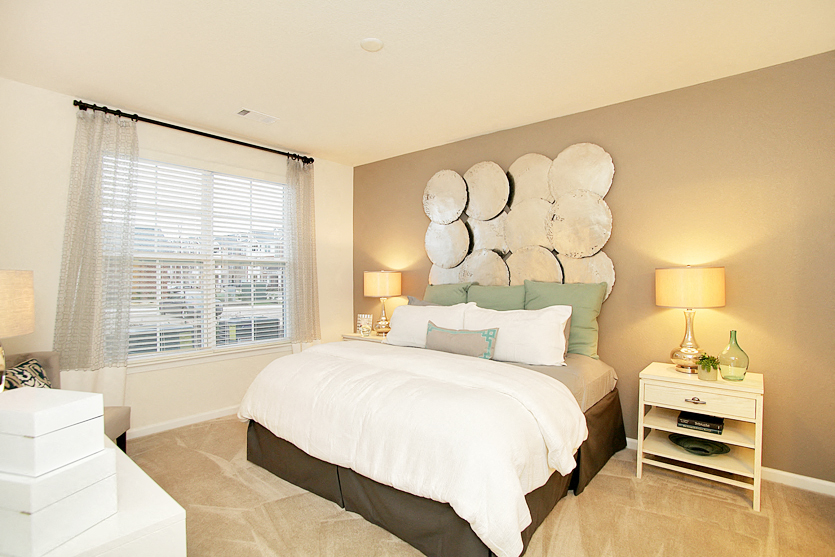 Bedroom with window; carpet