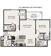 2 bedroom apartments in Raleigh B1 Floorplan