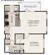 1 bedroom apartment in Raleigh A2 Floorplan