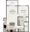 1 bedroom apartment in Raleigh A3 Modified Floorplan