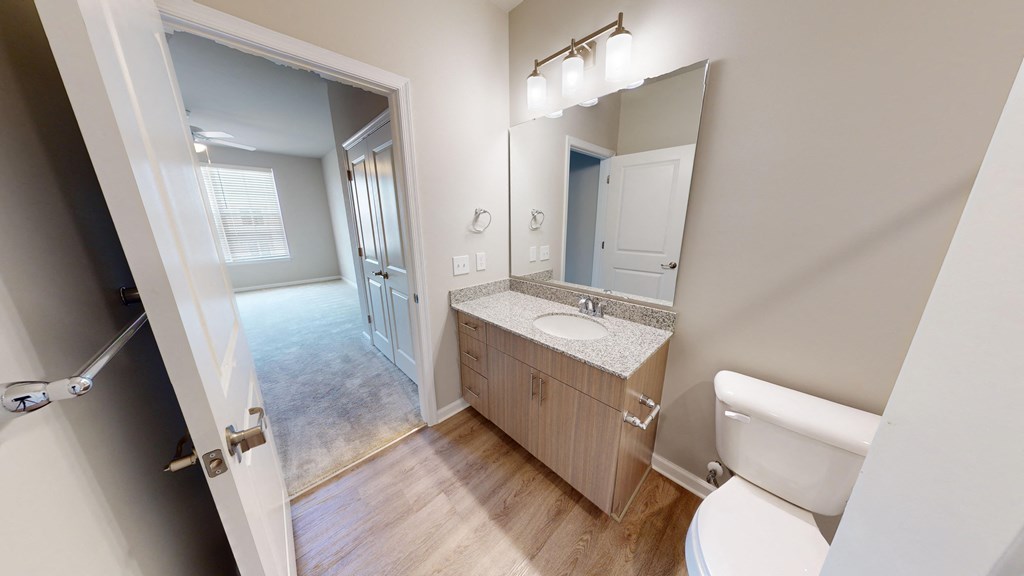 a bathroom with a toilet and a sink and a mirror