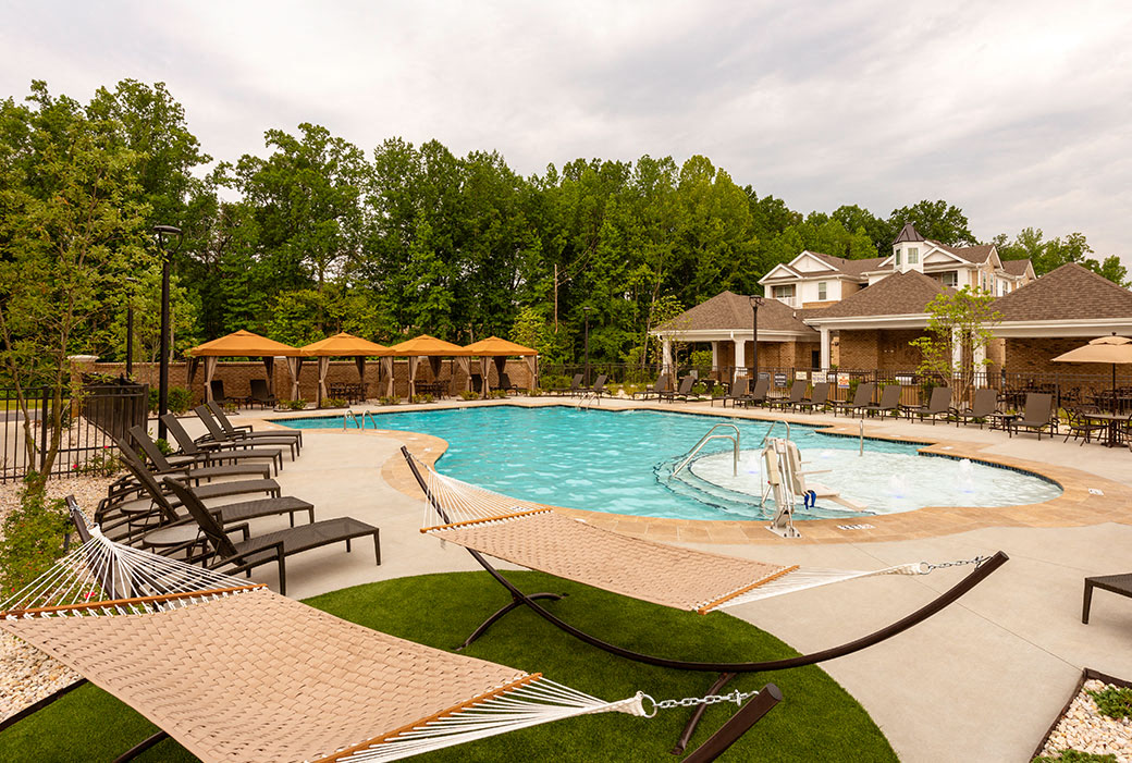 Pool With Cabanas and Chairs; Hammock Park