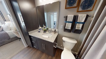 Bathroom with sink and linen closet - Photo Gallery 32