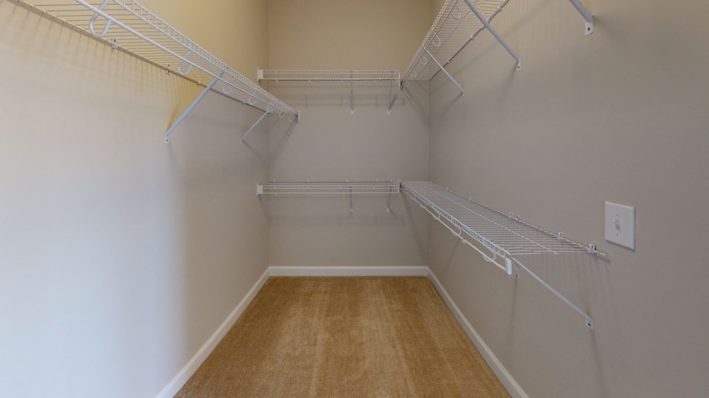 Walk-In Closet with multiple shelves