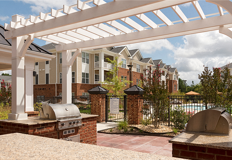Grilling area under pergola