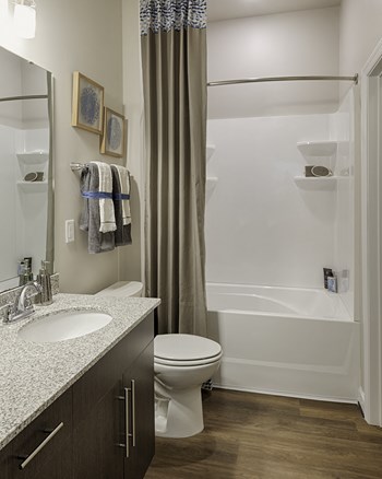 Bathroom with sink, toilet, shower and tub - Photo Gallery 31