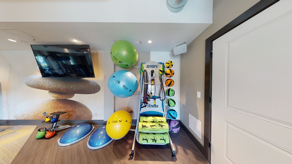 Fitness center with yoga area