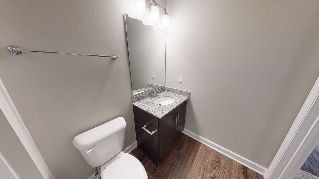 Bathroom with sink and toilet