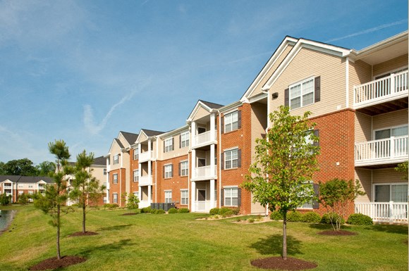 Apartment Buildings Surrounding Grassy Area