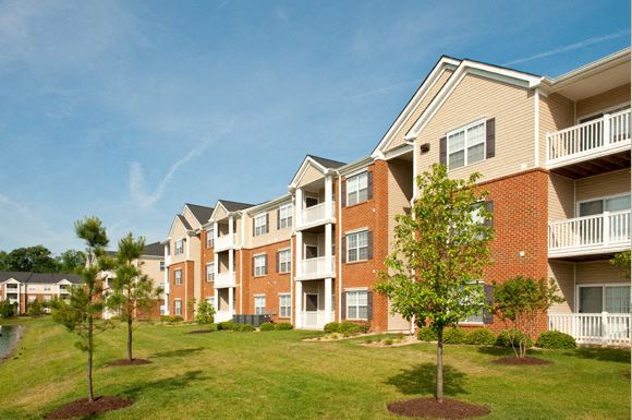 Belmont at Greenbrier Apartment Buildings Surrounding Grassy Area