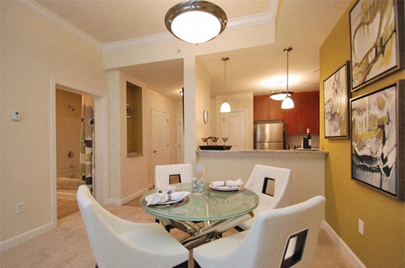 Dining room off kitchen; adjacent to hallway bathroom entrance