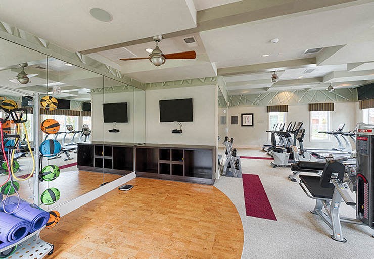 Fitness center and yoga area