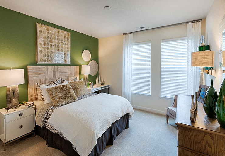 Bedroom with window; carpet