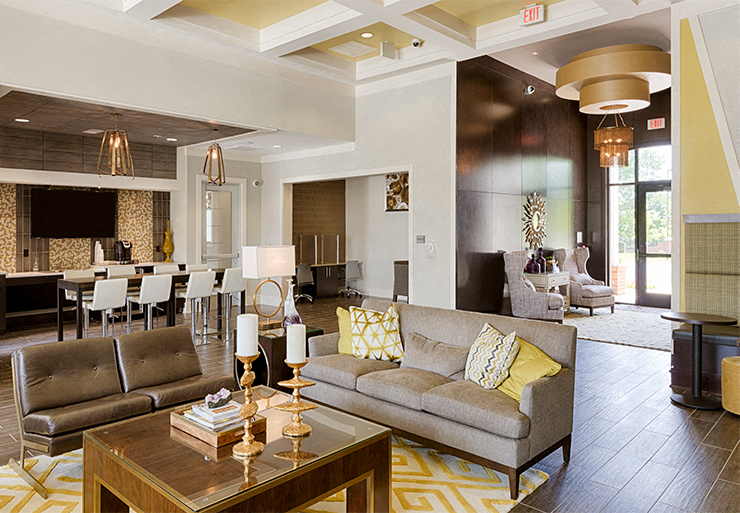 Clubhouse with bar area; flat screen TV; tables and chairs