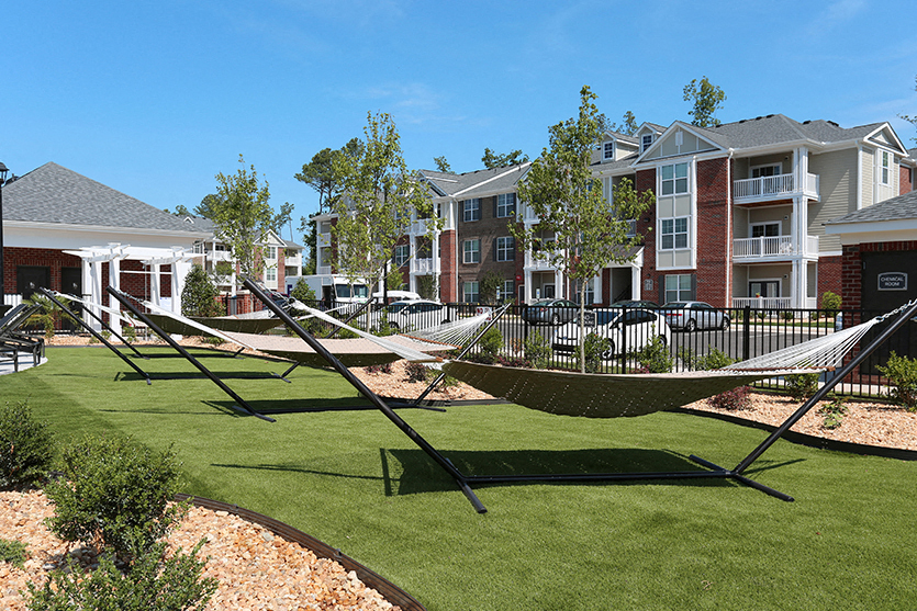 Hammock park over grassy area