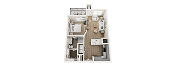 a 2 bedroom floor plan with a bathroom and a living room