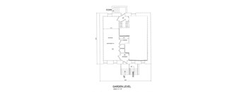 the floor plan of the garden level of the house