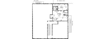 A black and white image of a floor plan for an apartment at 521 Virginia Street.