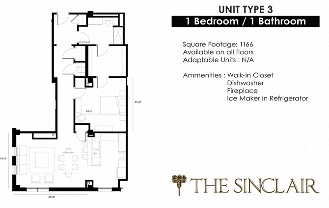 the floor plan of unit 3