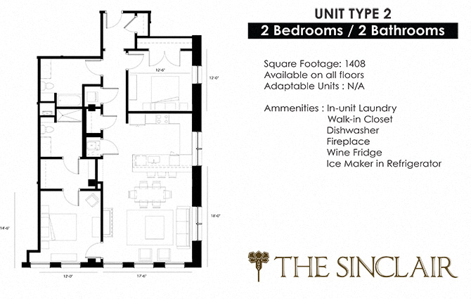 the floor plan of unit 2 of the
