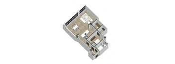 a floor plan of a home with a bedroom and a living room
