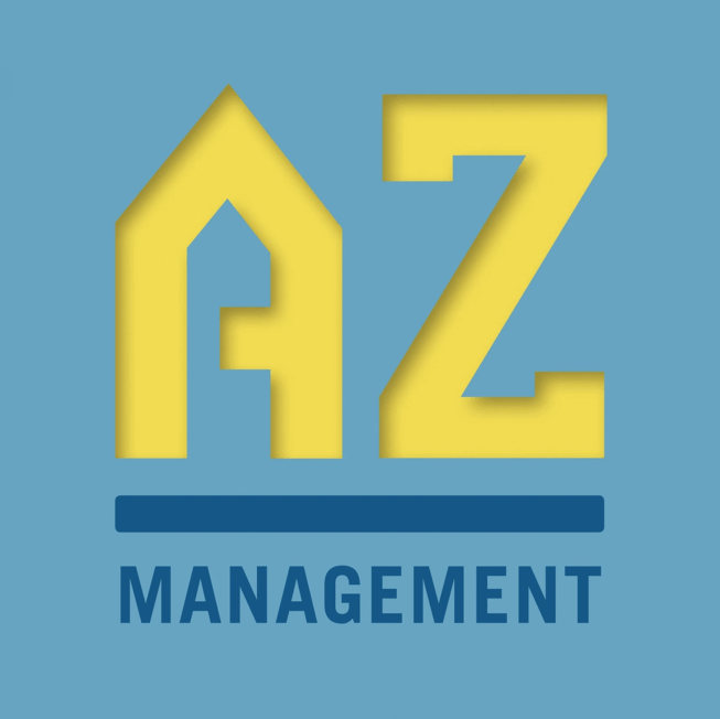 A blue and yellow logo with the word "MANAGEMENT" underneath it.