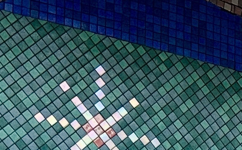 A mosaic artwork on the wall of Brookland Artspace Lofts.