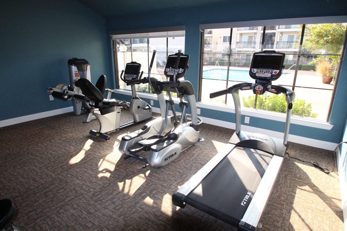 This is a photo of the fitness center at The Summit at Midtown in Dallas, TX.