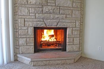 This is the fireplace at Aspen Village Apartments in Cincinnati, OH.