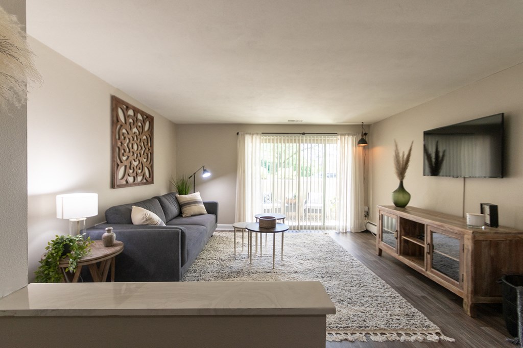 living room and patio at Aspen Village, Cincinnati, 45238