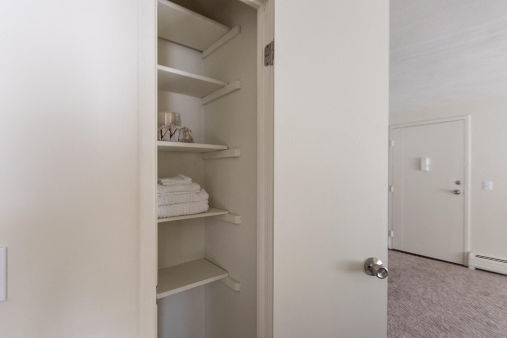 hallway linen closet  at Aspen Village, Cincinnati, Ohio
