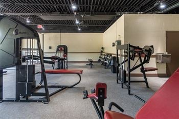 This is a photo of the fitness center at Aspen Village Apartments in Cincinnati, OH.