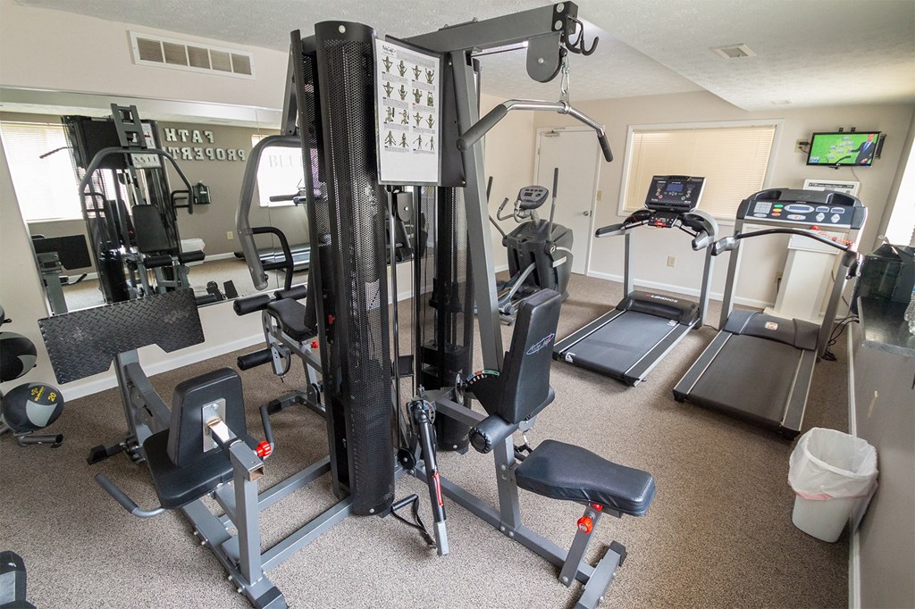 This is a photo of the fitness center at Blue Grass Manor apartments in Erlanger KY.