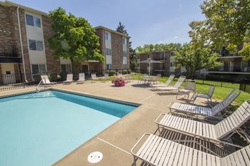 This is a photo of the pool area at Blue Grass Manor apartments in Erlanger KY.