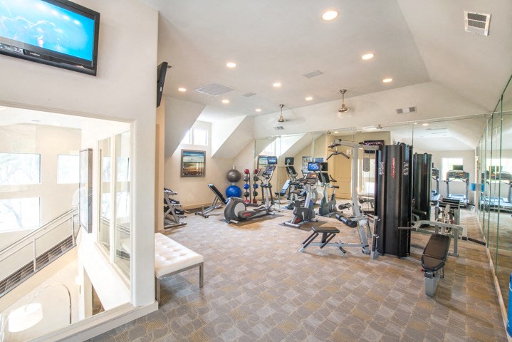 24-hour fitness center at The Brownstones, Texas, 75240