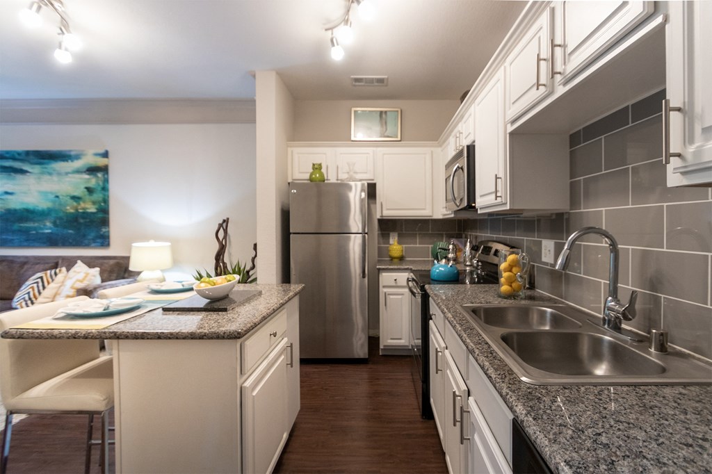 Kitchen Sink With Faucet at The Brownstones, Dallas