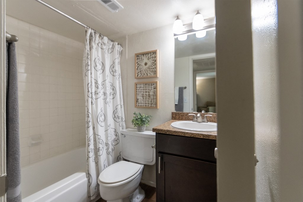 Renovated Bathrooms With Quartz Counters at The Biltmore, Dallas, TX, 75231