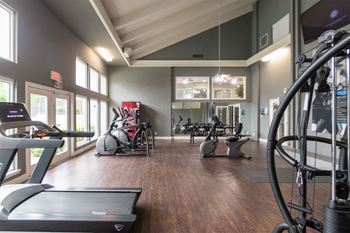 This is a photo of the fitness center at The Biltmore Apartments located inthe Vickery Meadow neighborhood of Dallas, TX.