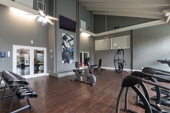 This is a photo of the fitness center at The Biltmore Apartments located inthe Vickery Meadow neighborhood of Dallas, TX.