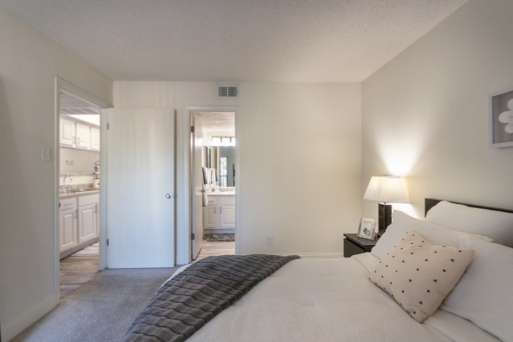 Comfortable Bedroom at Canyon Creek, Dallas, TX
