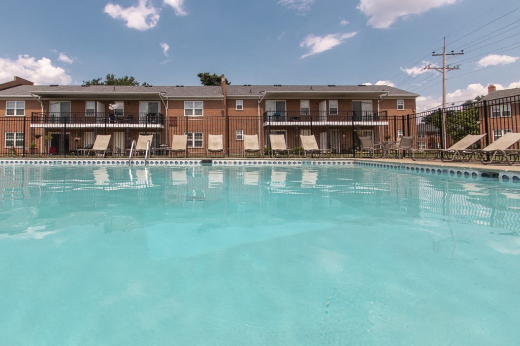 This is a photo of the pool area at Compton Lake Apartments in Mt. Healthy, OH.