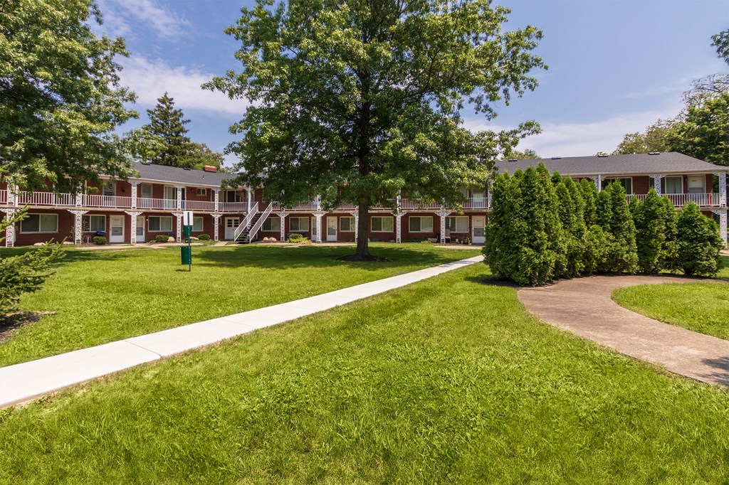 This is a photo of the grounds/building exteriors at Colonial Ridge Apartments in Cincinnati, OH.