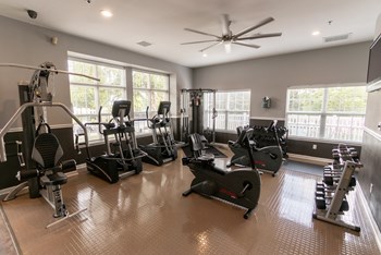 This is a photo of the 24-hour  fitness center at Fairfield Pointe in Fairfield, Ohio - Photo Gallery 55